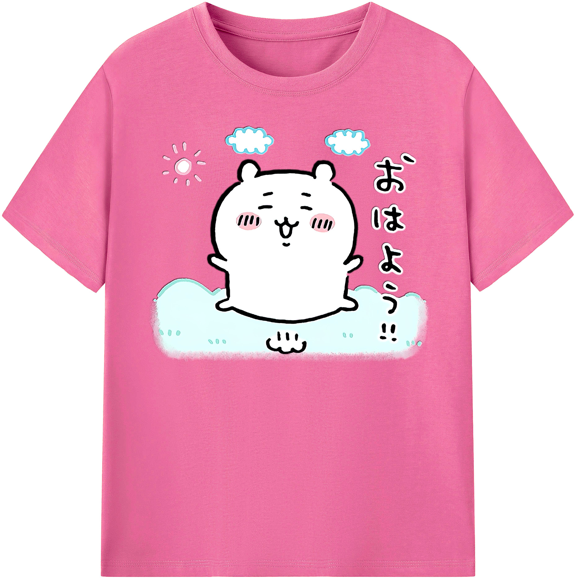 （画像用） ちいかわ ちいかわ Chii-kawa chiikawa レディースカジュアルプリントTシャツ（綿100％）